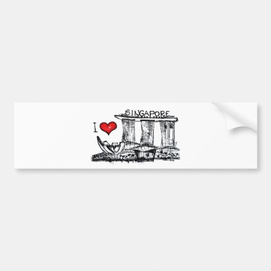 I Liebe Singapur Autoaufkleber (Vorne)