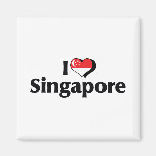 I Liebe Singapur-Flagge Magnet