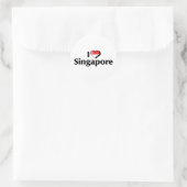 I Liebe Singapur-Flagge Runder Aufkleber (Tasche)