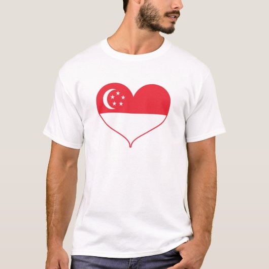 I Liebe Singapur-Flagge T-Shirt (Vorderseite)