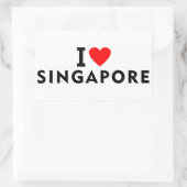I Liebe Singapur Land wie Herztourismus Rechteckiger Aufkleber (Tasche)
