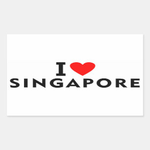 I Liebe Singapur Land wie Herztourismus Rechteckiger Aufkleber