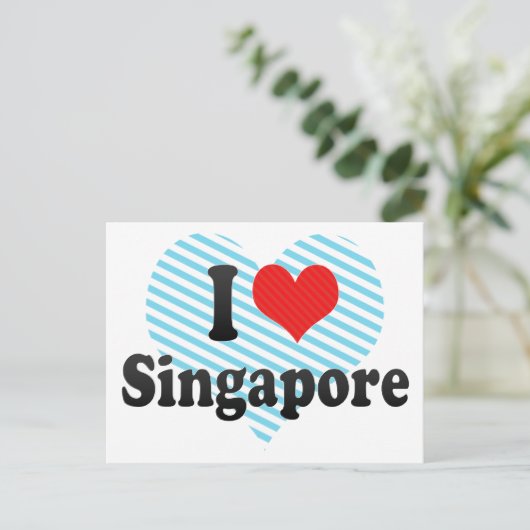 I Liebe Singapur Postkarte (Stehend Vorderseite)