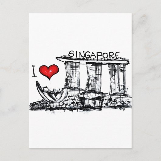 I Liebe Singapur Postkarte (Vorderseite)