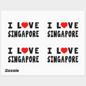 I Liebe Singapur Rechteckiger Aufkleber (Blatt)