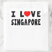 I Liebe Singapur Rechteckiger Aufkleber (Tasche)