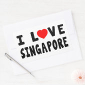 I Liebe Singapur Rechteckiger Aufkleber (Umschlag)