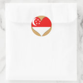 I Liebe Singapur Runder Aufkleber (Tasche)