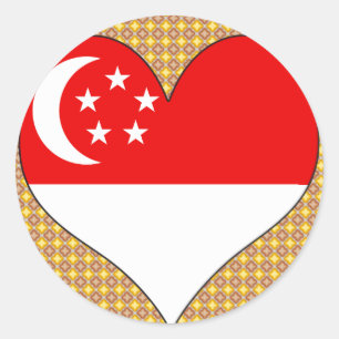 I Liebe Singapur Runder Aufkleber