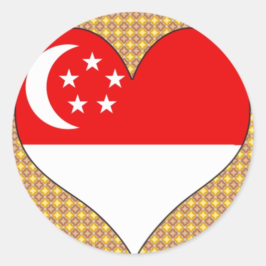 I Liebe Singapur Runder Aufkleber (Vorderseite)