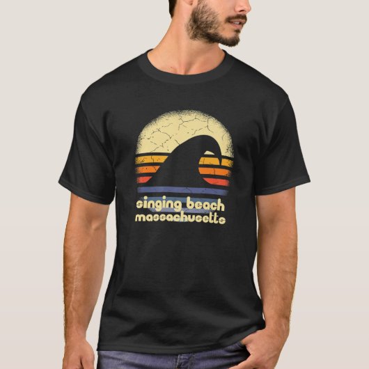 I Liebe Singing Beach Massachusetts Ocean Wave MA T-Shirt (Vorderseite)