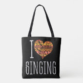 I Liebe Singing Yellow Orange Mandala Heart Tasche (Rückseite)