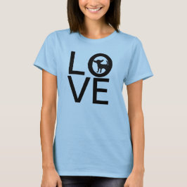 I LIEBE | Single Schwarzer Hund T - Shirt