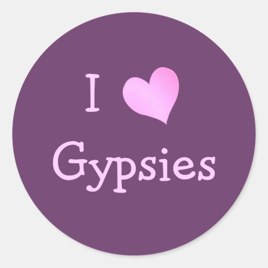 I LIEBE SINTI UND ROMA RUNDER AUFKLEBER (Vorderseite)