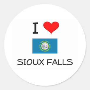 I Liebe Sioux Falls South Dakota Runder Aufkleber