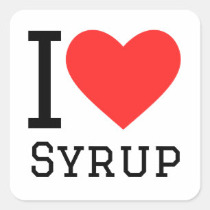 I Liebe Sirup Quadratischer Aufkleber