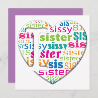 I Liebe Sister, Sis, Sissy - Karte