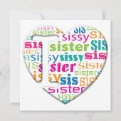 I Liebe Sister, Sis, Sissy - Karte (Vorderseite)