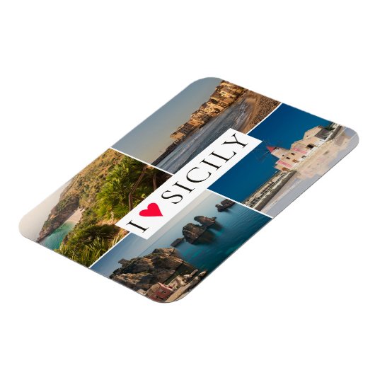 I Liebe Sizilien Foto Collage Souvenir Magnet (Linke Seite)