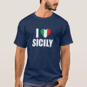 I Liebe Sizilien - Italienisches Flaggenherz T-Shirt (Vorderseite)