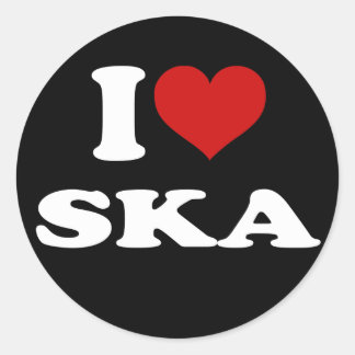 I Liebe Ska Runder Aufkleber
