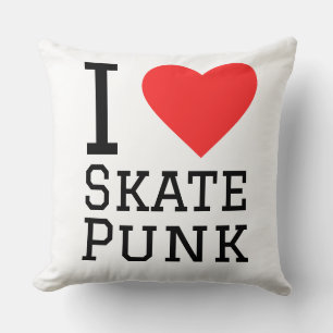 I Liebe Skate Punk Quadrat Aufkleber Kissen