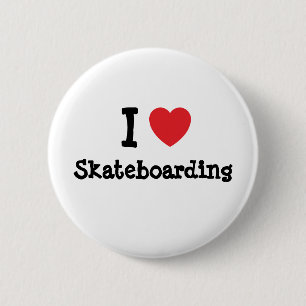 I Liebe Skateboard Herz Brauch personalisiert Button