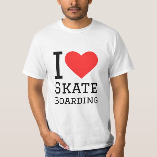 I Liebe Skateboard T-Shirt (Vorderseite)