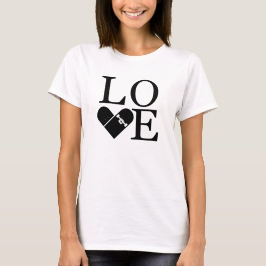 I Liebe Skateboarding T - Shirt (Vorderseite)