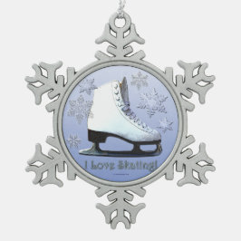 I Liebe-Skaten! Schneeflocken Zinn-Ornament
