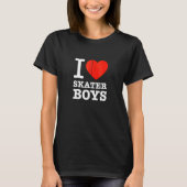 I Liebe Skater Boys Red Heart Skateboard Girls Wom T-Shirt (Vorderseite)