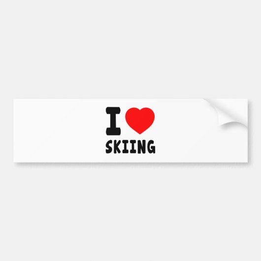 I Liebe-Ski fahren Autoaufkleber (Vorne)