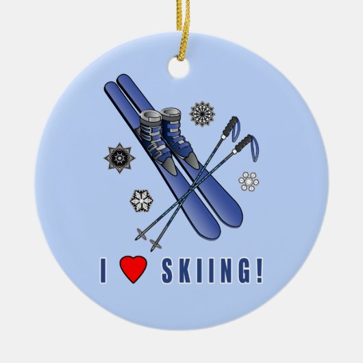 I Liebe-Ski fahren! Keramikornament (Vorne)
