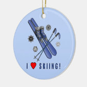 I Liebe-Ski fahren! Keramikornament (Links)