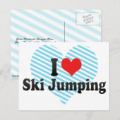 I Liebe Ski Jumping Postkarte (Vorne/Hinten)