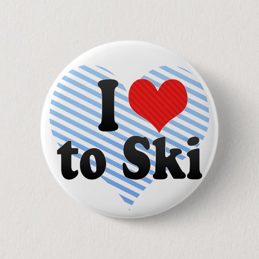 I Liebe Ski zu fahren Button (Vorderseite)