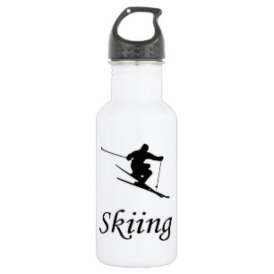 I Liebe Skifahren Edelstahlflasche