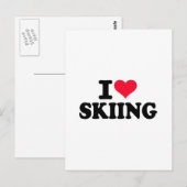 I Liebe Skifahren Postkarte (Vorne/Hinten)