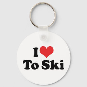 I Liebe Skifahren Schlüsselanhänger