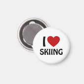 I Liebe SKIING Magnet (Vorderseite/Rückseite)