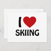 I Liebe SKIING Postkarte (Vorne/Hinten)