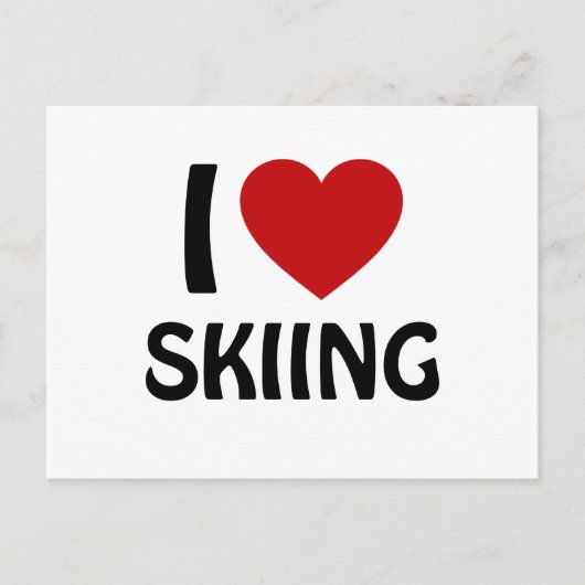 I Liebe SKIING Postkarte (Vorderseite)