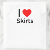 I Liebe Skirts Ovaler Aufkleber (Tasche)