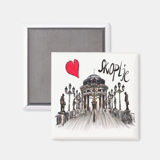I Liebe Skoplje Magnet (Vorderseite/Rückseite)