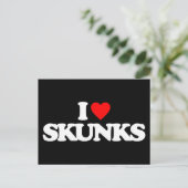 I LIEBE SKUNKS POSTKARTE (Stehend Vorderseite)