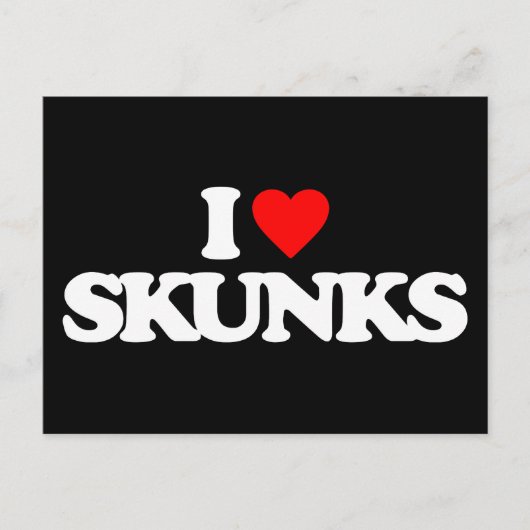 I LIEBE SKUNKS POSTKARTE (Vorderseite)
