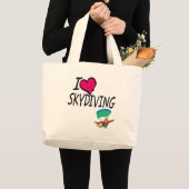 I Liebe Skydiving Jumbo Stoffbeutel (Vorderseite (Produkt))