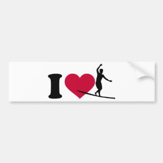 I Liebe Slackline Autoaufkleber