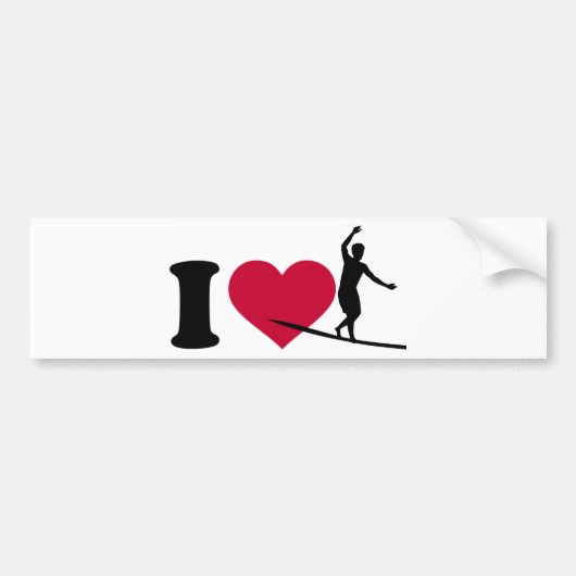 I Liebe Slackline Autoaufkleber (Vorne)