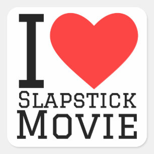 I Liebe-Slapstick-Film Quadratischer Aufkleber
